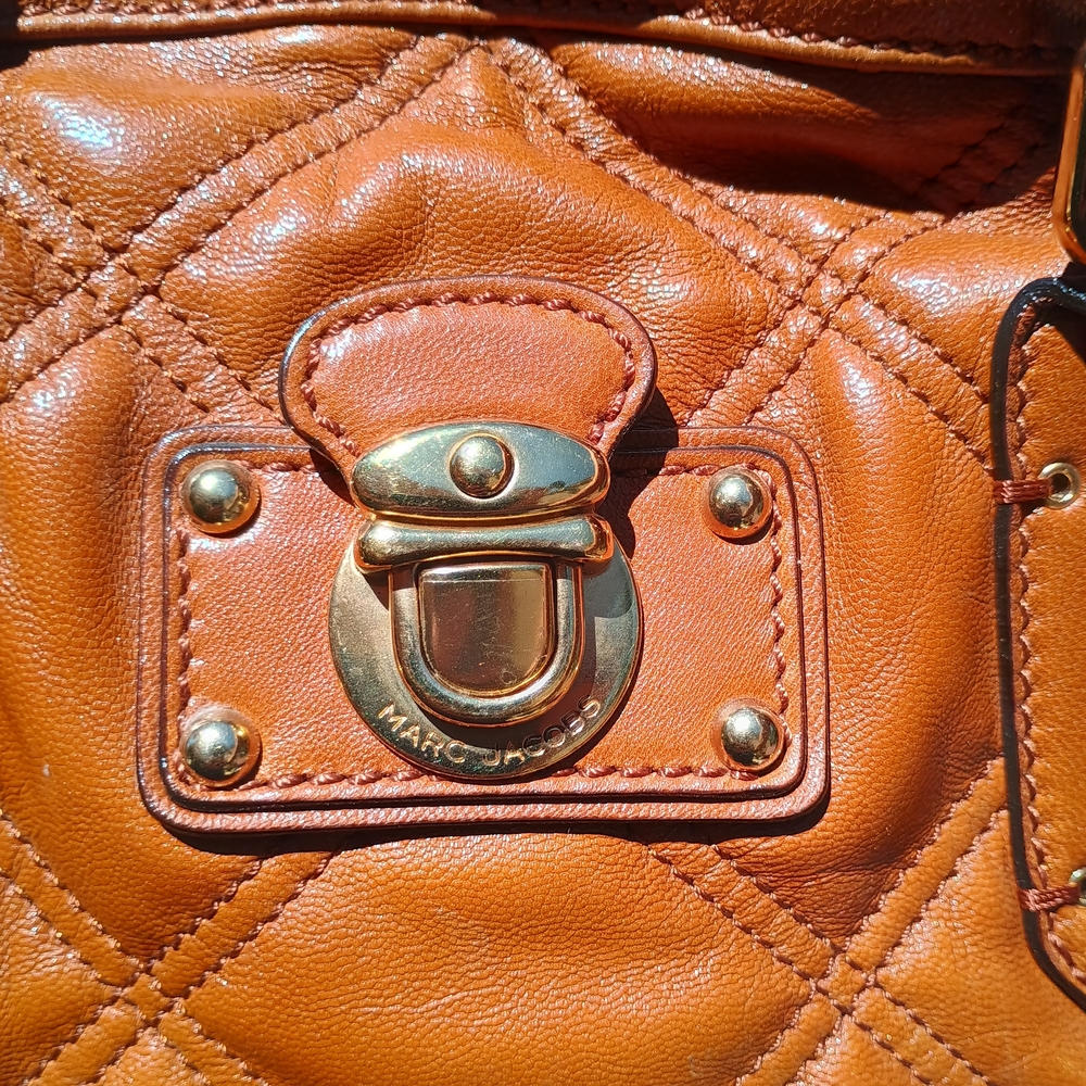 Marc Jacobs 'Emily' Bowler Satchel in Caramel Brown Quilted Leather - Picture 6 of 15